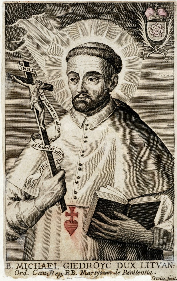 Miedzioryt z wizerunkiem bł. Michała Giedroycia (artysta Aleksander Tarasowicz, XVII w.)