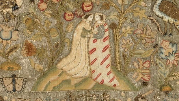 TEXTILE PANEL WITH EMBRACING FIGURES