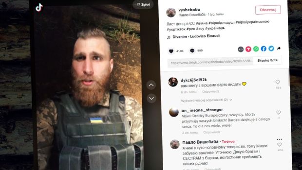 ukraiński żołnierz recytuje wiersz dla swojej córki