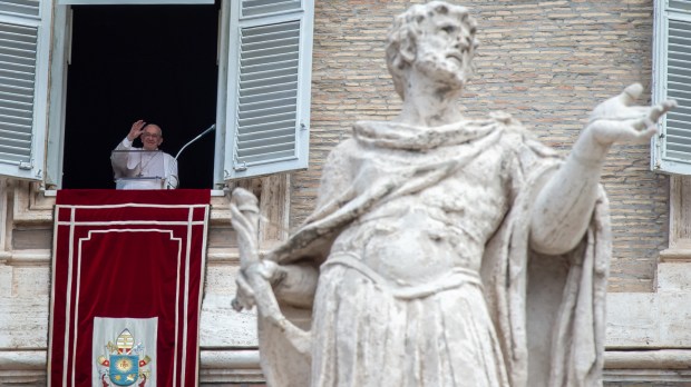 Pope Francis during the Regina Coeli praye