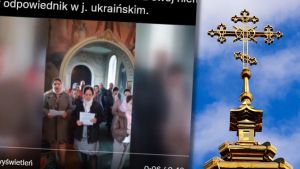 Ukraińscy prawosławni śpiewają w cerkwi pieśń "My chcemy Boga" po polsku