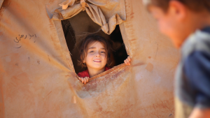 Dziewczynka w obozie dla uchodźców