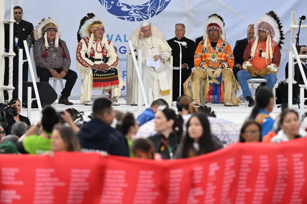 Pope-Francis-Indigenous-community-at-Muskwa-Park-in-Maskwacis-AFP