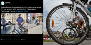 Biskup pielgrzymuje rowerem na Jasną Górę. Ma specjalne intencje