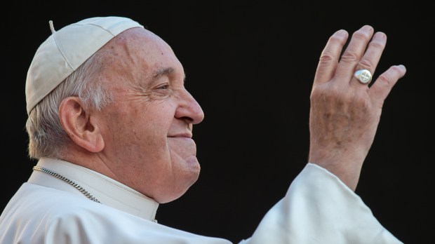 Pope Francis blesses the faithful