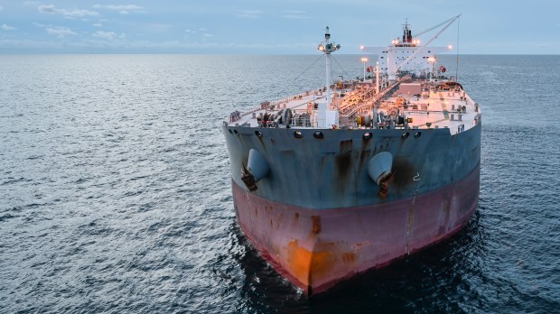 oil tanker sailing the high seas