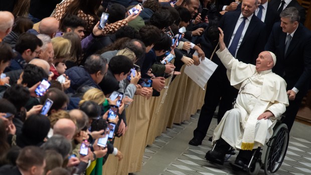 Pope Francis during his weekly general audience in Paul VI Hall