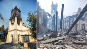 wojsko spaliło kościół w Myanmie