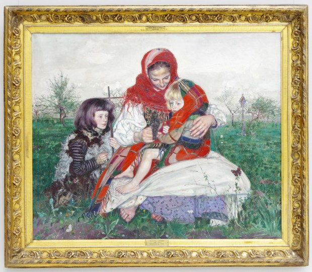 Madonna ze szpakiem - obraz polskiego malarza Wlastimila Hofmana