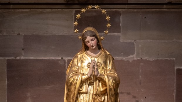 Rzeźba Maryi w katedrze w Strasbourgu