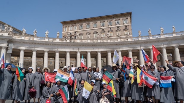 NUNS WYD During Pope Francis Angelus on July 16-2023