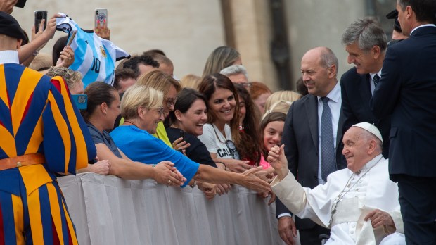 Pope Francis during his weekly general audience in St. Peter's square