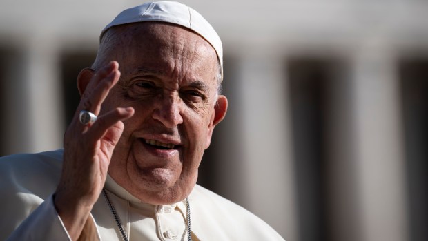 Pope Francis during his weekly general audience in St. Peter's square at the Vatican on August 28, 2024.